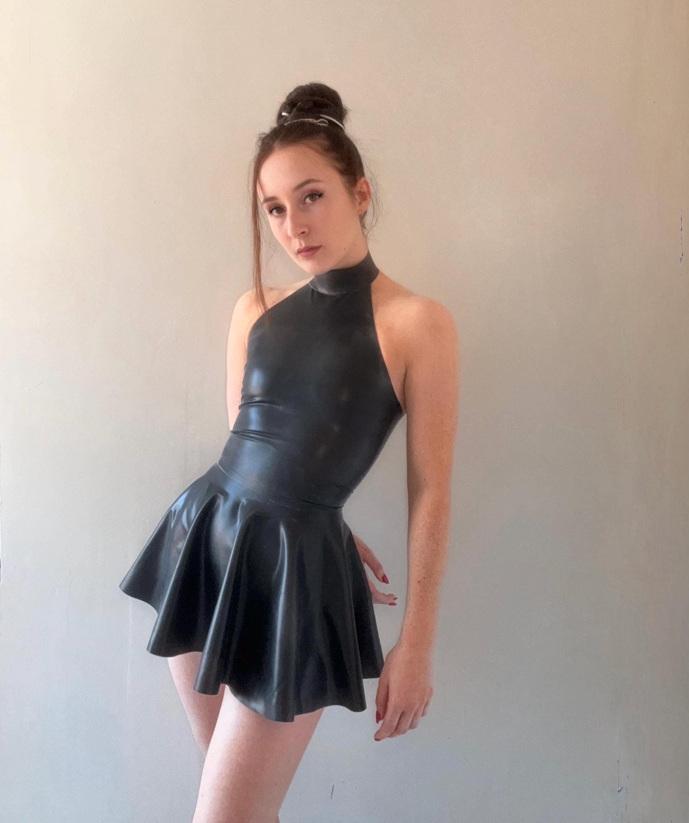 pvc halter dress Halter neck