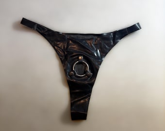 Latex O-ring, Metal wear G-string | Custom Made. (please read description for ring sizing)