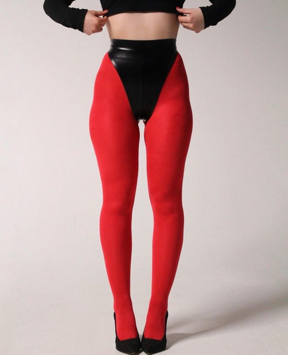Latex High-waist Thong Back Knickers