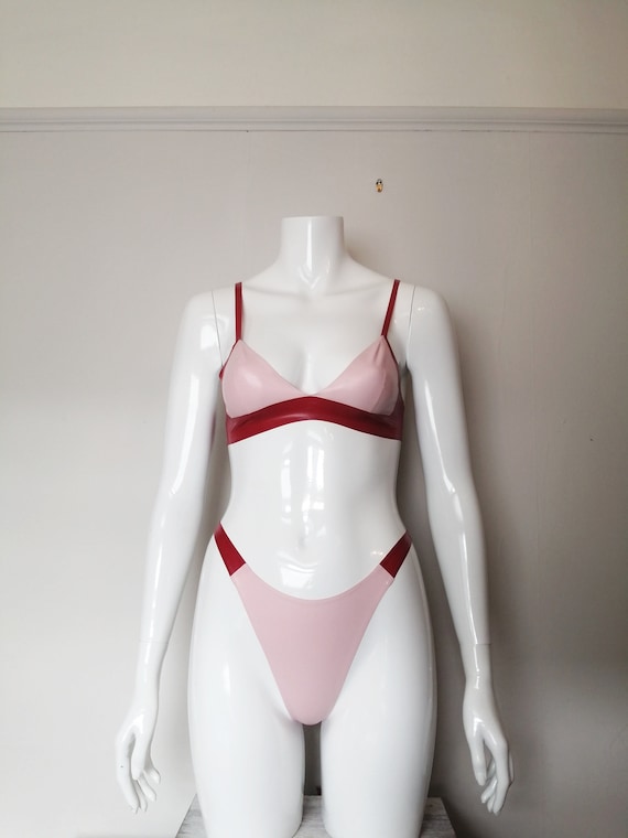 Custom Made, Latex Luxe Two Piece Set, Triangle Bra and Thong -  Canada