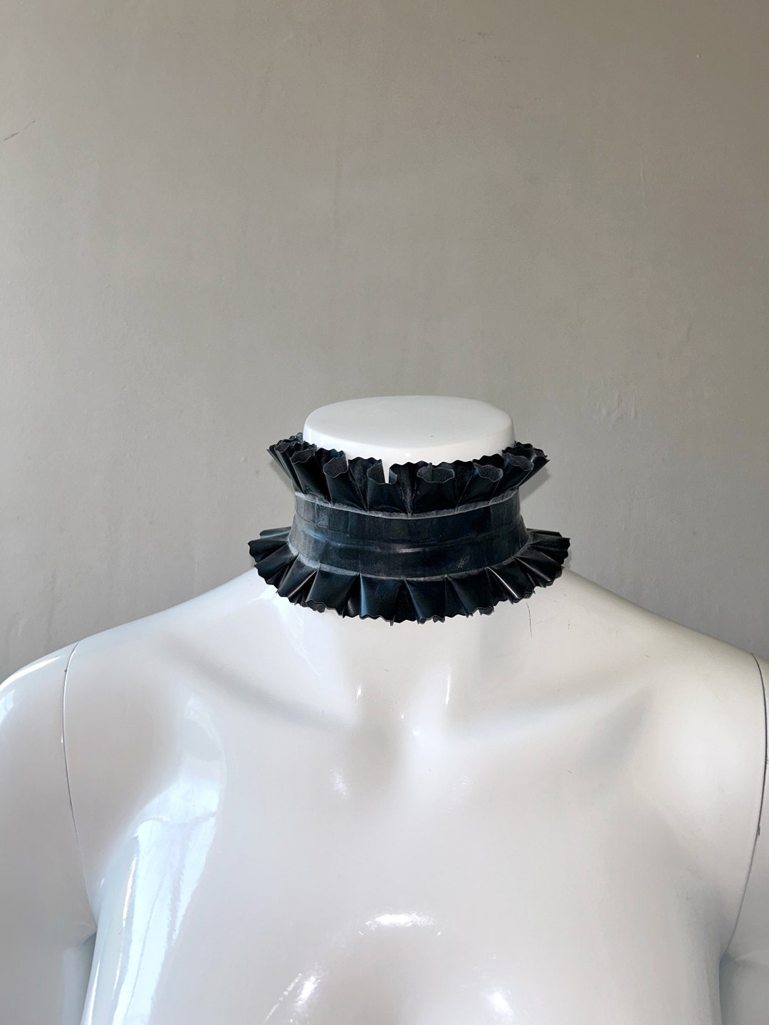 Latex Double Frill Popper Collar. Choker Custom Made Accessories. - Etsy