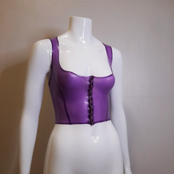 Latex Popper Front, Corset Style Top | Custom Made