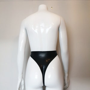 Latex High-waist Thong Back Knickers image 4