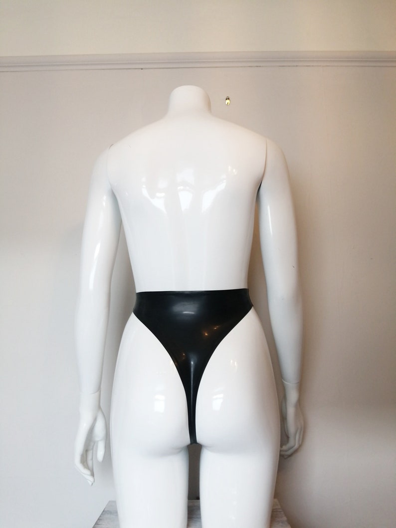 Latex High-waist Thong Back Knickers image 4
