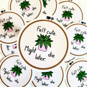 Stickerei Reifen Aufkleber | Filz niedlich, könnte später Aufkleber | Stickerei-Aufkleber | Frühling Aufkleber | Pflanze Mama Geschenk | Cross Stitch Aufkleber