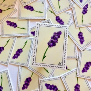Wildflower Stempel Sticker | Stempel sticker | Lavendelsticker | Bloemensticker
