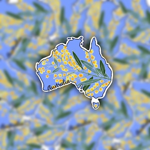 Australia Sticker | Golden Wattle Flower Sticker | Australian Flowers Sticker | Flower Sticker | Floral Sticker