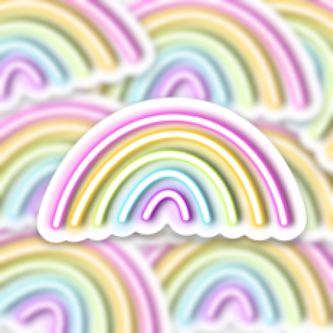 Neon Rainbow Sticker Rainbow Sticker Rainbow Car Sticker Etsy