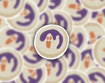 Halloween Ghost Cookie Sticker / Halloween Sticker / Spooky Sticker / Spooky Season / Haunted Cookie Sticker / Ghost Sticker