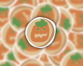 Adesivo per biscotti di zucca di Halloween / Adesivo di Halloween / Adesivo spettrale / Stagione spettrale / Adesivo per biscotti infestati / Adesivo Jack O Lantern