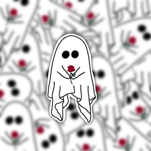 Ghost Sticker / Halloween Sticker / Spooky Sticker / Spooky Season / Rose Sticker / Bachelor Sticker