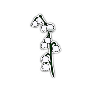 Mai Birth Flower Sticker | Autocollant de fleur de naissance | Lily of the Valley Sticker | Autocollant floral | Autocollant Zodiac | Autocollant Taurus