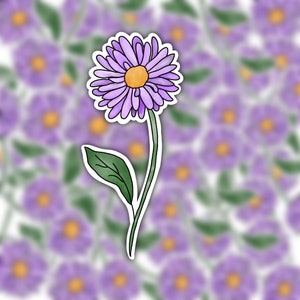 September Birth Flower Sticker | Birth Flower Sticker | Aster Sticker | Floral Sticker | Lavender Sticker | Virgo Sticker