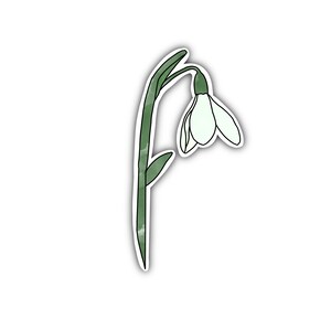 Januari Geboorte Bloem Sticker | Sneeuwklokje sticker | Bloemen Sticker | De | van de Sticker van de lente Steenbok sticker | De Bloem van de aquarel