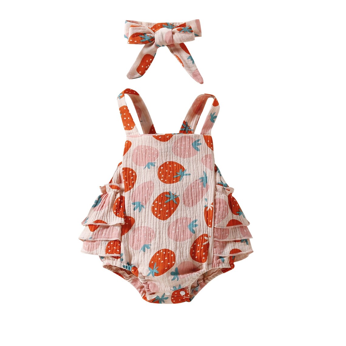 Baby Girl Strawberry Romper Baby Smash Cake Outfit Girl Etsy