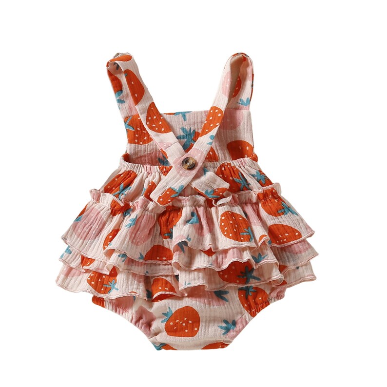 Baby Girl Strawberry Romper Baby Smash Cake Outfit Girl Etsy