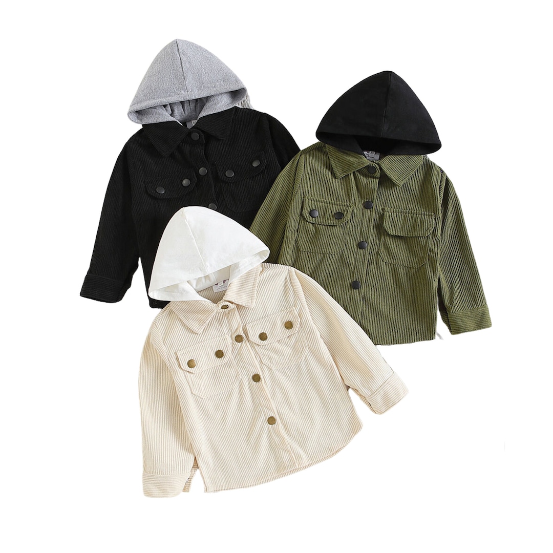 Toddler Boys Corduroy Jacket Hooded Jacket Boys Baby Toddler Boy All