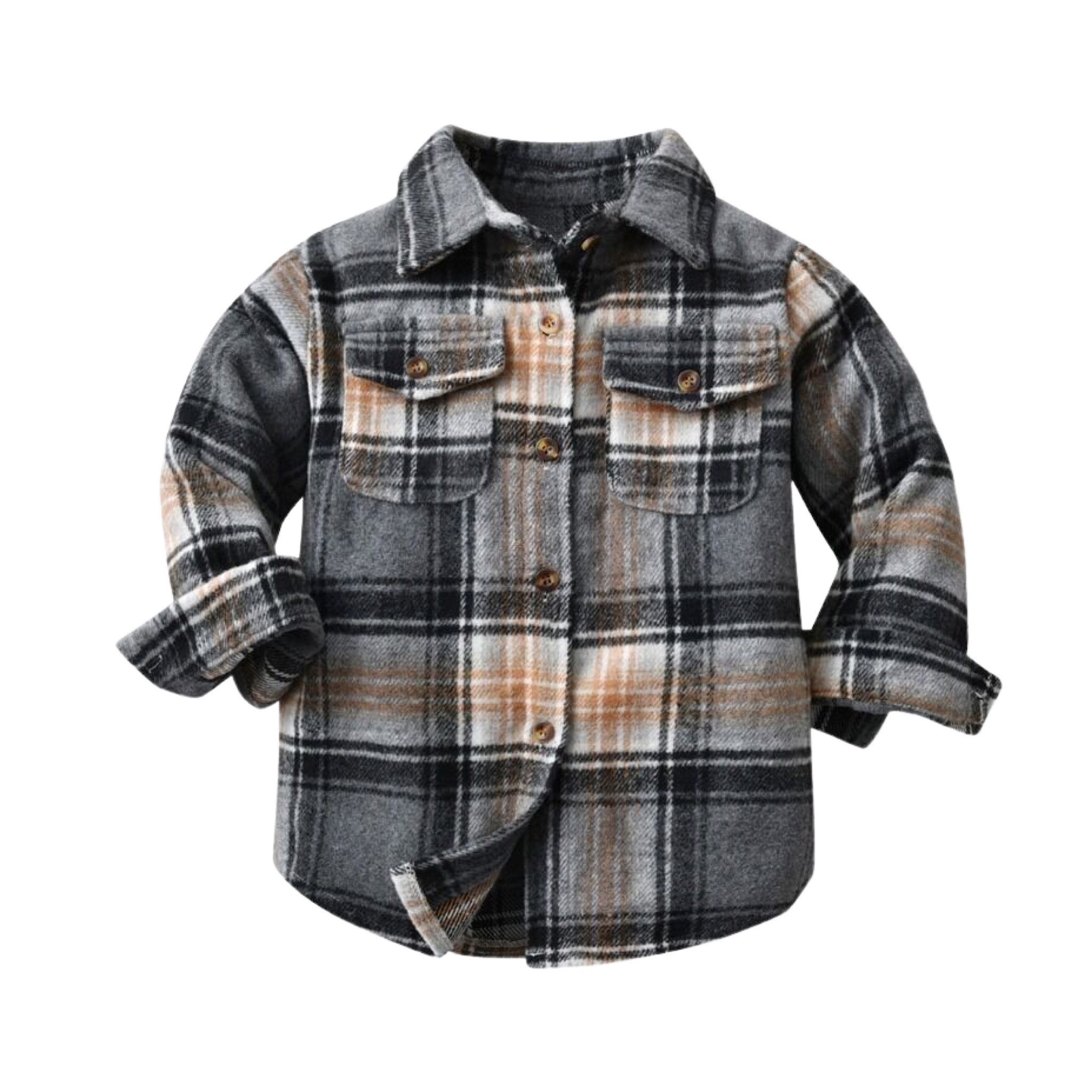 Newborn Baby Boy Girls Plaid Outfit Flannel Romper Tops Infant Long Sleeve Button Down Plaid Casual Bodysuit Clothes 