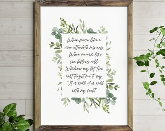 Está bien con mi alma, Arte de la palabra himno, Himnos bíblicos, Está bien, Decoración cristiana, Arte religioso, Descarga digital, Arte imprimible