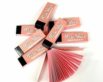 Wise Skies Pink Premium Rolling Tips Roach Card Filter Tips Natural