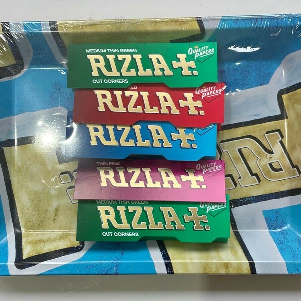 Rizla Sampler Tray and Papers Gift Set - 5 Rizla Papers + Rizla Rolling Tray