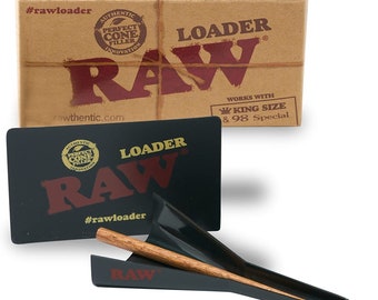 Raw Cone Loader King size Paper Cone Filler Tool with Wooden Poker Scratch Card