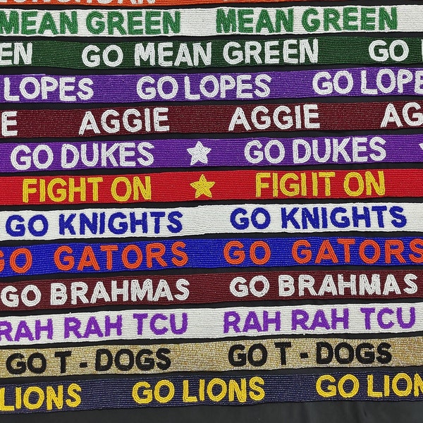 Beaded Purse Strap, Game Day Strap, Cross body Purse Strap, Sic'em bears straps, TCU Straps, Aggies straps