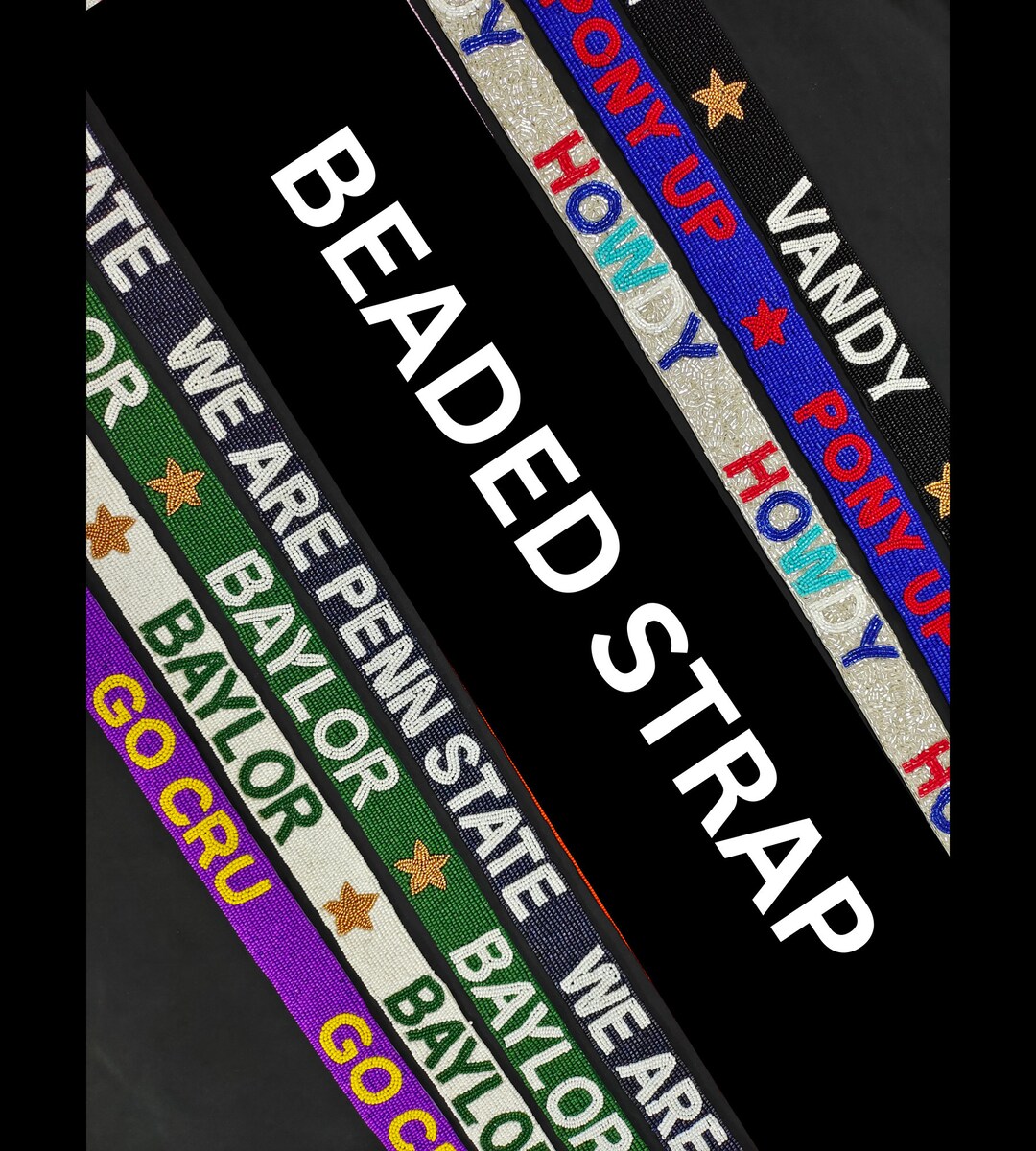 Beaded Purse Strap/ Game Day Beaded Straps/baylor Bears Straps/we Are