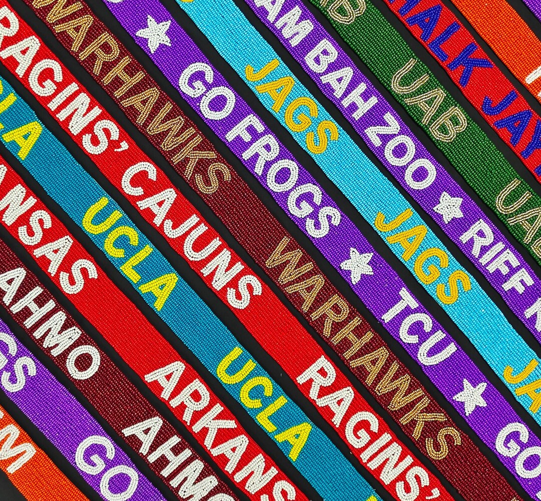 Beaded Purse Strap/ Game Day Beaded Straps/tcu Straps/rock Chalk/tcu