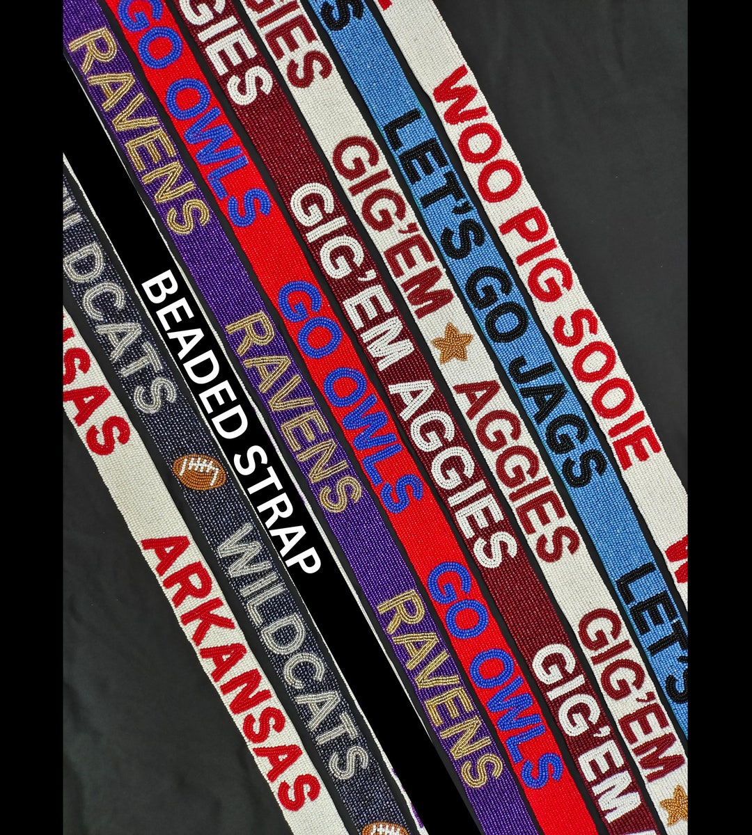 Beaded Purse Strap, Game Day Straps, Cross Body Purse Strap,nfl, Beaded