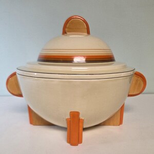 Clarice Cliff Banded soup tureen vegetable dish Stamford shape Bizarre pattern 5948