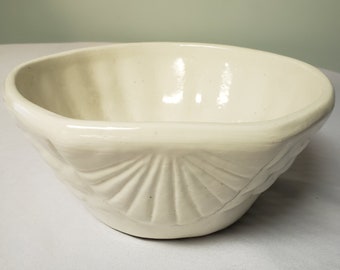 Manley Pottery Stoneware white sea shell planter bowl