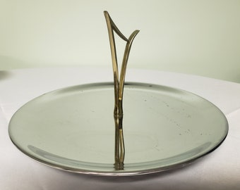 Mid Century Modernist Chrome Serving Tray Turkey Platter