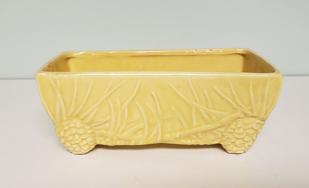 Mccoy Rustic Window Box Yellow Pinecone Motif Etsy