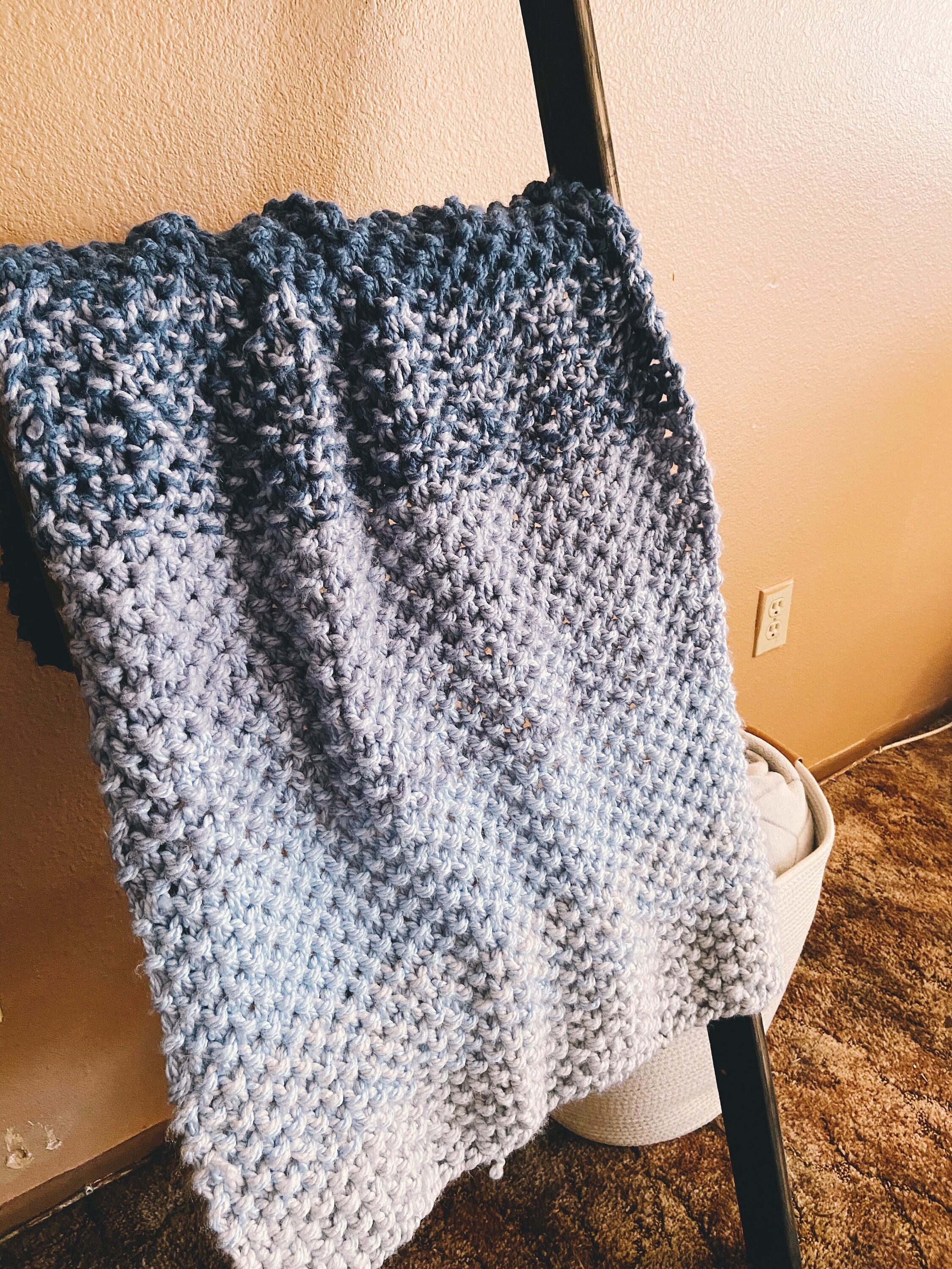 Seed Stitch Chunky Knit Baby Blanket Etsy