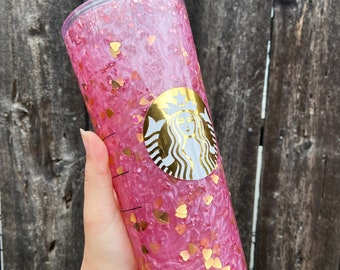 Gobelet boule à neige Starbucks tourbillon rose - 24 oz