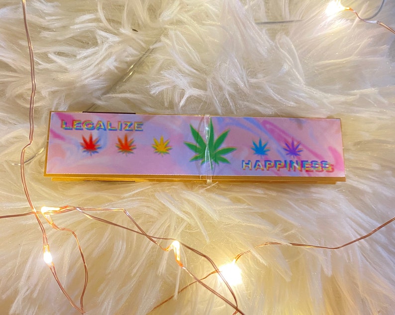 Legalize Happiness Weed Stash Jar Lighter Rolling Paper Set