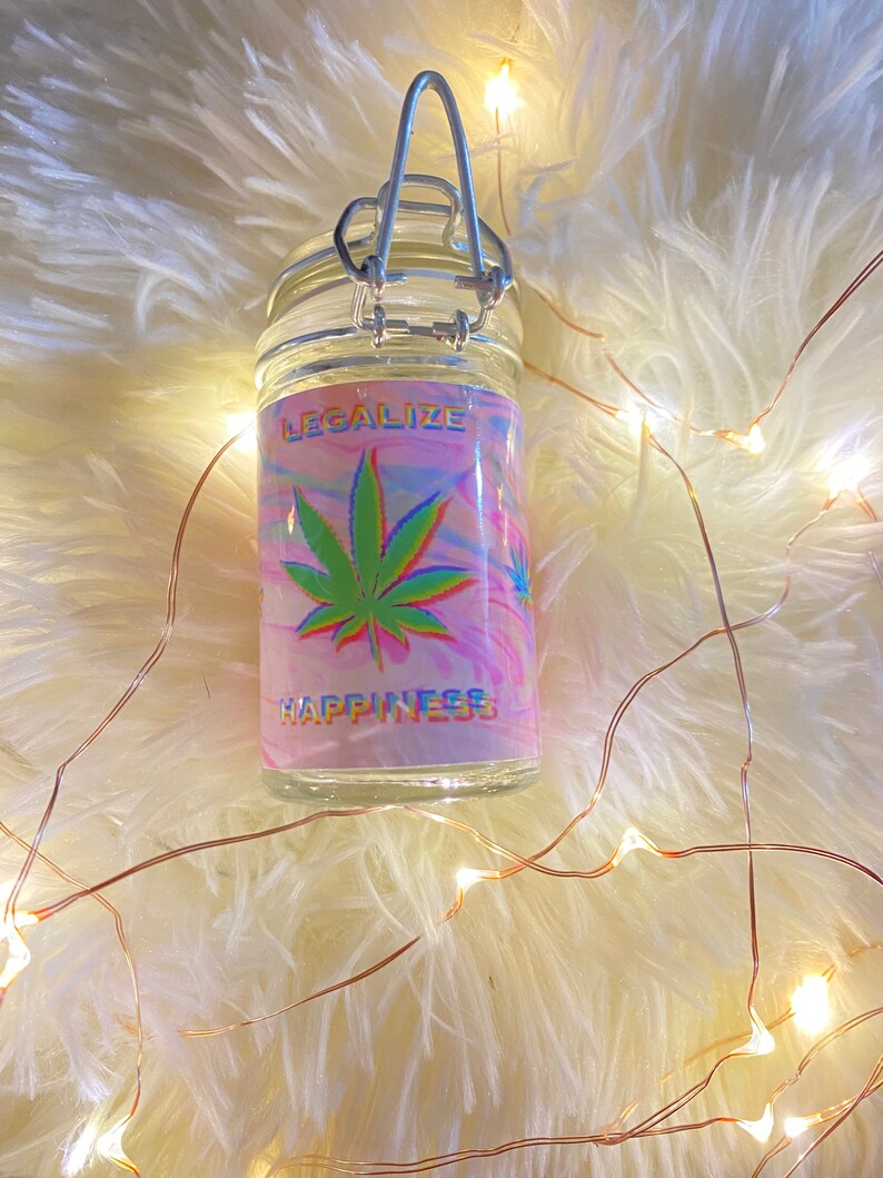 Legalize Happiness Weed Stash Jar Lighter Rolling Paper Set