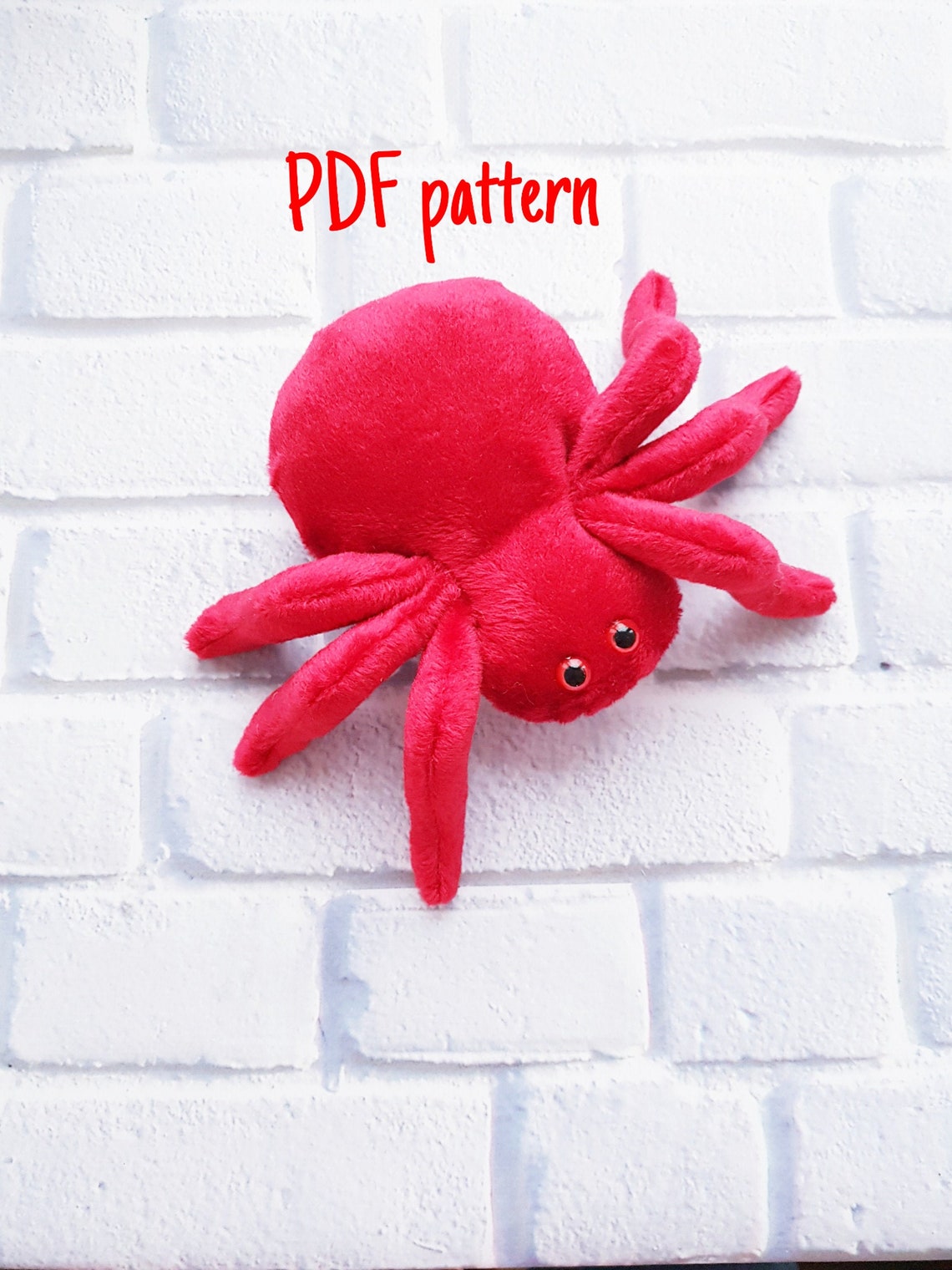 Cute Plush spider pattern pdf soft spidet toy Sewing Pattern Etsy