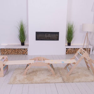 houten Montessori peutergym, klimdriehoek, klimboog rocker, montessori klimmer, kinderverjaardag, peutercadeau, educatief speelgoed,