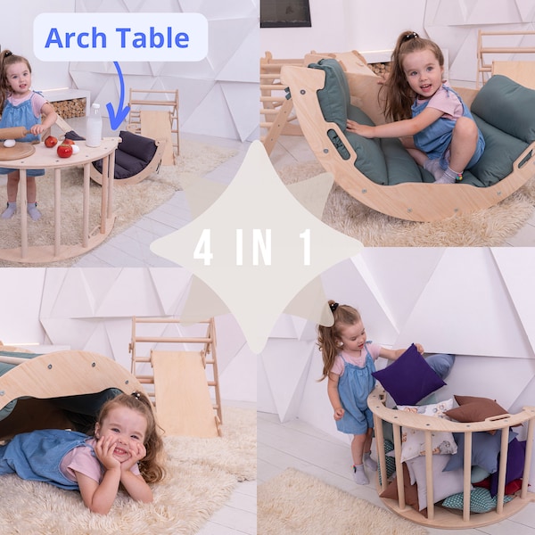 Set 6 artículos, ClimbingTriangle, almohada de arco de escalada, muebles de triángulo de escalada Montessori, Kletterdreieck, marco de escalada, almohada de arco