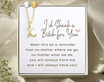 Personalized Gift for Female Best Friends Sister Work Bestie I’d Shank a Bitch Necklace and Quote Sassy Meaningful Gift for Her BFF