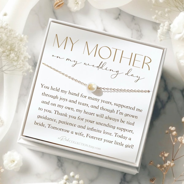 To My Mother on My Wedding Day Bride Mom Gift for Mother of The Bride Gift from Bride Gift form Daughter Diamond Necklace Wedding Jewelry