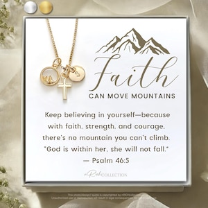 Graduation Mother day gift for her sister in Christ Mustard seed necklace Mountain Faith Christian jewelry Pearl friend church GOD