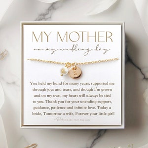 To My Mother on My Wedding Day Bride Mom Gift for Mother of The Bride Gift from Bride Gift form Daughter Diamond Necklace Wedding Jewelry image 3