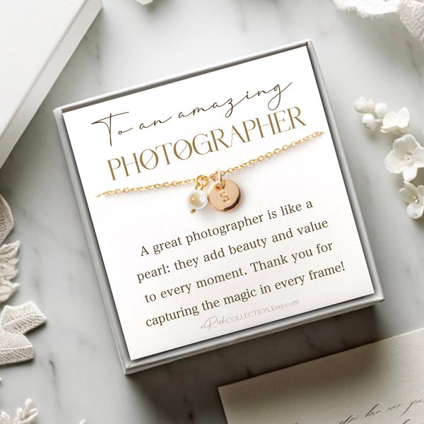 Photographer Gift for female Wedding Photographer Baby Photographer Thank You Appreciation Gifts Custom Name Jewelry Photographer Necklaces