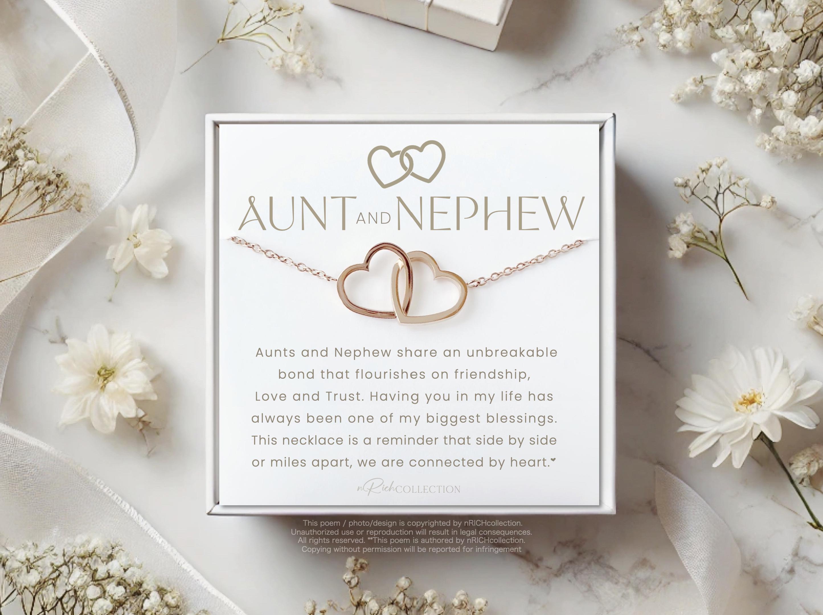 Aunt Nephew Necklace Gift Meaningful Linked Hearts Jewelry Gift for Aunt From Nephew Aunt Necklace Aunt Jewelry Gift to Aunt From Nephew Etsy