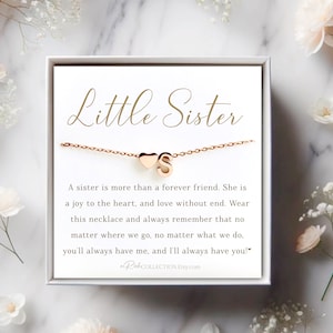 Little Sister Necklace Gift Sister Gifts Little Sister Birthday Gift for Little SisterJewelry Gift for Sister Custom Initial Necklace Card