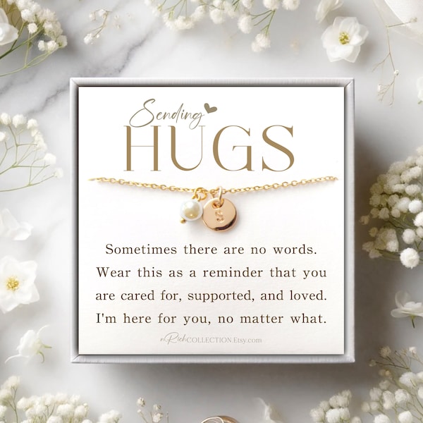 Sending HUG Necklace Gift Comforting Uplifting Encouraging gift for her Anxiety hope Strength courage healing uplifting prayer gift no words