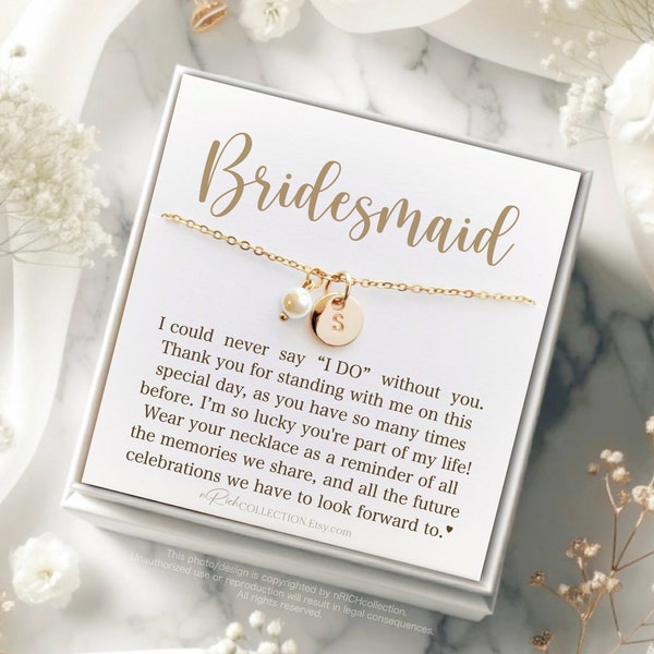 Bridesmaid Necklace Personalized Bridesmaid Gift for Bridesmaid Proposal Gift Bridesmaid Jewelry Bridesmaid Gift Set Bridesmaid Pearl Be My